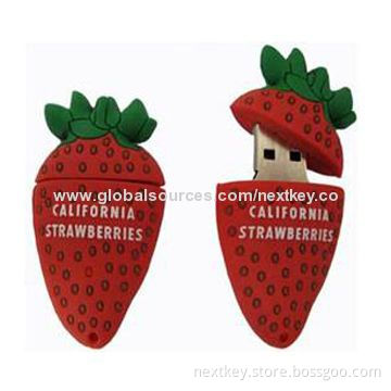PVC Strawberry Wi-Fi USB with Customized Logos, for Promotions